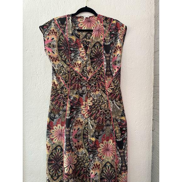 Sandro Womens Floral Print Tie Closure Maxi Dress Multi Colored Size 1 - Picture 5 of 16